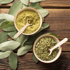 bowls crushes herb leaves powder tea